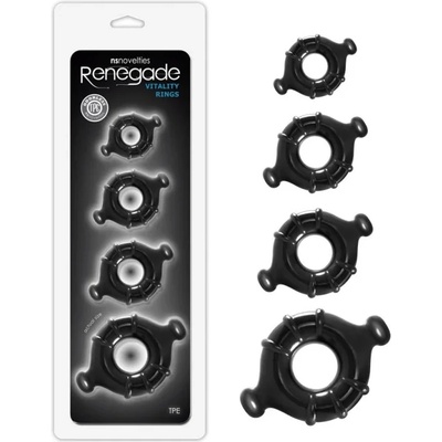 Пенис пръстени с различни размери - Renegade Vitality Rings Black (NSTOYS0580)