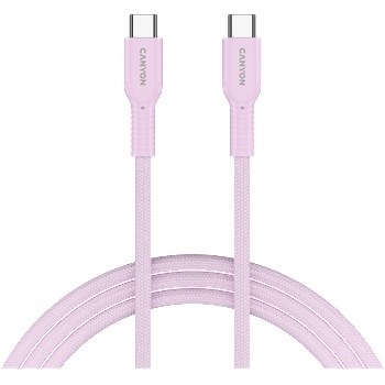 CANYON cable OnWire 60CL C-C 60W COLOR Braided 1m Pink (AS-CND-CCAP60AB10PK)