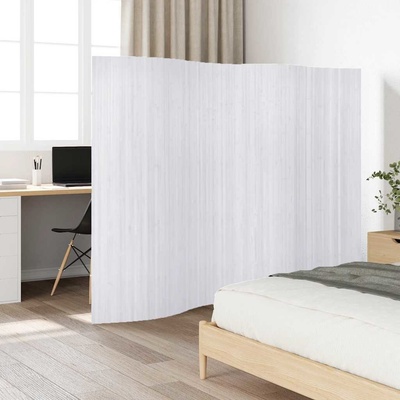 vidaXL Room Divider Bamboo Bílá 250×165 cm