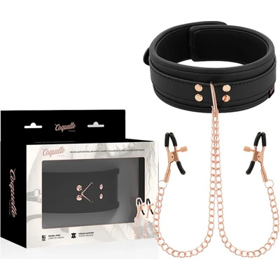 Coquette chic desire fantasy nipple clamp necklace with neoprene lining