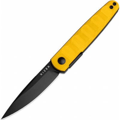 Kizer Bamboo Nitro-V Black PVD Yellow G10 Handles V3722A3