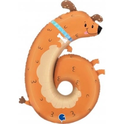 GRABO ČÍSLICE Puppyloons 6 Pes 89cm,35" fóliový balónek nafukovací