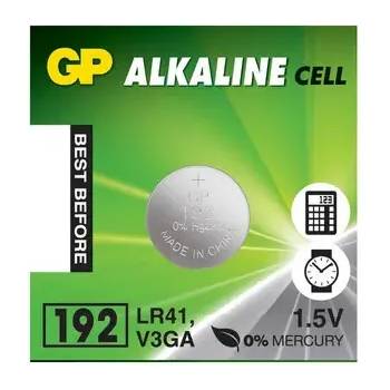 GP Batteries Бутонна алкална батерия gp batteries gp192, lr-41, 1.55v, ag3 (gp-ba-192f-u10)