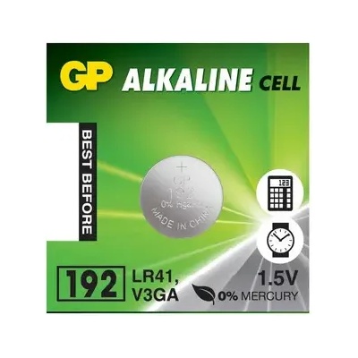 GP Batteries Бутонна алкална батерия gp batteries gp192, lr-41, 1.55v, ag3 (gp-ba-192f-u10)