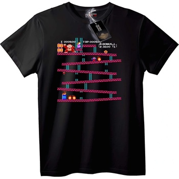 NOONEBRAND Тениска Ретро Игра - 2XL, Black