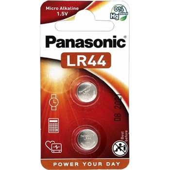 Panasonic Батерия за бутонни клетки LR44 на Panasonic 2 броя (322134)