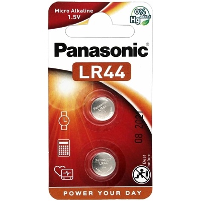 Panasonic Батерия за бутонни клетки LR44 на Panasonic 2 броя (322134)