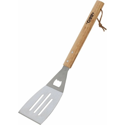 BBQ obracačka grilovacia 46cm nerez + drevená rukoväť 385166