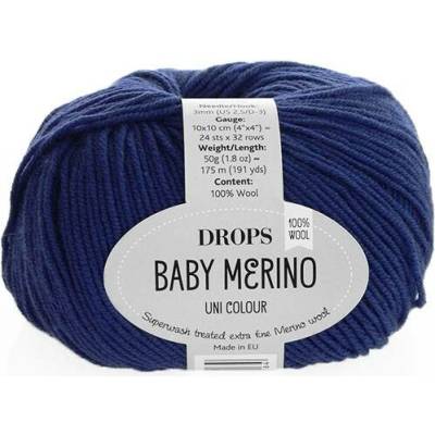 Příze DROPS Baby merino uni color 30 - tmavá modrá