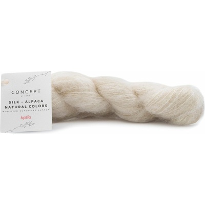 SILK ALPACA NATURAL COLORS Katia Farby SILK ALPACA NATURAL COLORS: 100 ecru biela - VÝPREDAJ