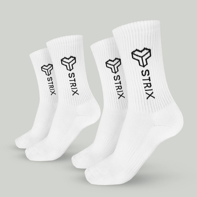 GymBeam STRIX Чорапи Essential Crew 2Pack White M