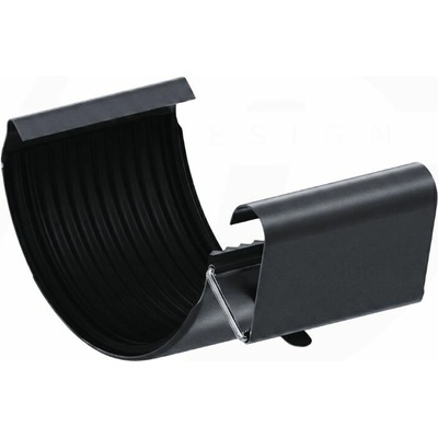 Krop Spojka polkruhového žľabu oceľový 280 mm systém 130 RAL 9005 Čierna