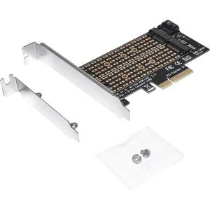 Makki Контролер Makki MAKKI-M2-PCIE-2X, от PCI-E x4(м) към 2x M. 2 (NVMe+SATA), за 2230/2242/2260/2280 (MAKKI-M2-PCIE-2X)