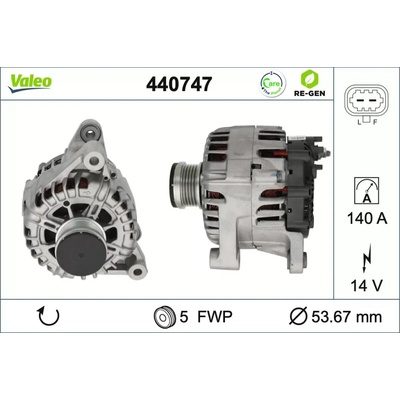VALEO Alternátor VALEO RE-GEN REMANUFACTURED VA 440747