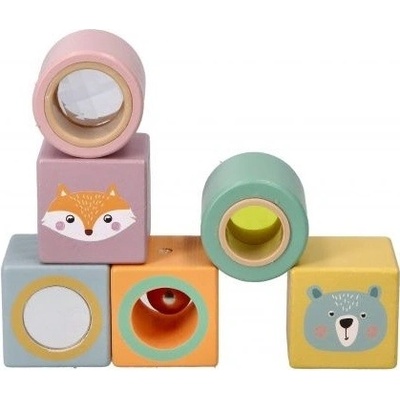 Adam Toys barevné kostičky s rolničkou Zvířatka