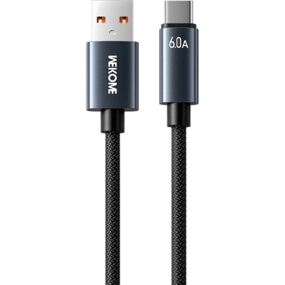Wekome WDC-63a opletený nabíjací a dátový USB-A na USB-C 1,2m černý