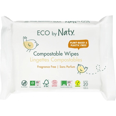 ECO BY NATY Vlhčené obrúsky Naty bez vône splachovateľné 3 x 56 ks
