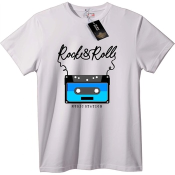 NOONEBRAND Тениска Rock & Roll касета - 2XL, White