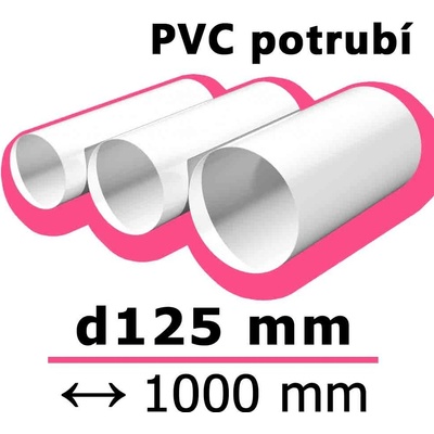 Mikawi Okrúhle ventilačné potrubie 125 mm x 1000 mm 59-0152