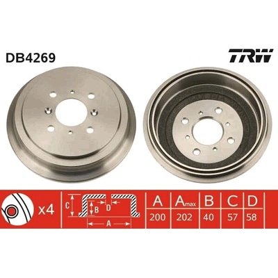 Brzdový bubon TRW DB4269