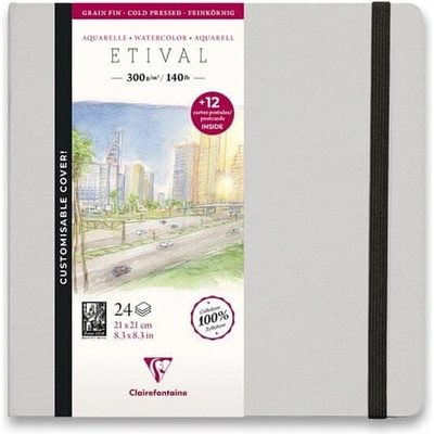 Clairefontaine Akvarelový album Etival Cold Pressed s pohľadmi 21 x 21 cm 24 listov 300 g