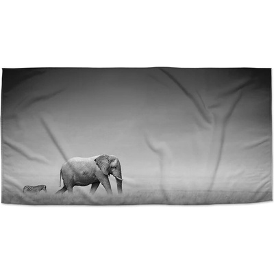 SABLIO Ručník - Slon a zebra 50x100 cm