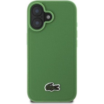 Lacoste Iconic Petit Pique Woven Logo MagSafe Zadní Kryt pro iPhone 16 Plus Green