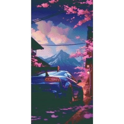 Vymalujsisam.cz Diamantové malování Auto v Japonsku 40 x 80 cm pouze srolované plátno Diamanty Kulaté