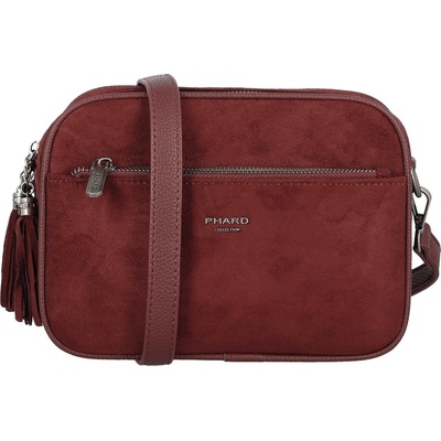 Phard Semišová dámská crossbody kabelka Daniela červená