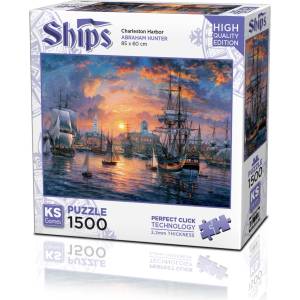 KS Games Пъзел KS Games от 1500 части - Пристанище Чарлстън (22026)