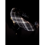 Radi handmade Обемна диадема черно и бяло каре (723)