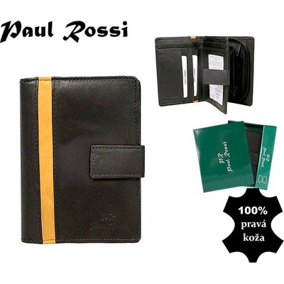 Paul Rossi peňaženka kožená black tan