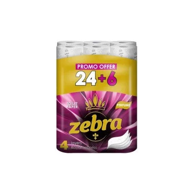 Zebra тоалетна хартия 4 пластова 24+6 (zp010224)
