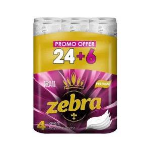  Zebra тоалетна хартия 4 пластова 24+6 (zp010224)