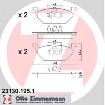 Brzdové destičky přední sada Škoda Octavia I (1U2, 1U5) - ZIMMERMANN