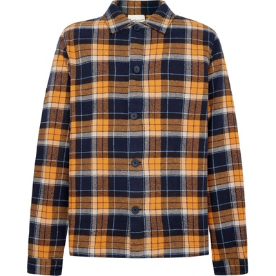 KnowledgeCotton Apparel Мъжка риза с копчета KnowledgeCotton Apparel Big Checked Heavy Flannel Shirt - Navy Check - размер M (033-2921-0312)