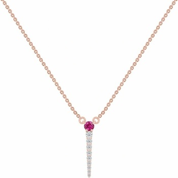 Eppi Atypický náhrdelník s rubínom a diamantmi N42796