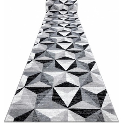 Nej-koberce Argent W6096 Trojúhelníky 3D šedý / černý metráž 60 cm