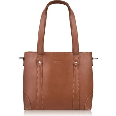 Paolo Peruzzi dámská kožená shopper přes rameno koňak