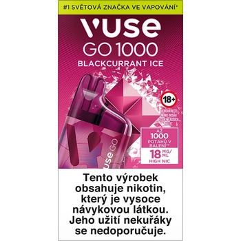 vuse go blackcurrant ice Vuse GO 1000 Box Blackcurrant Ice 18 mg 1000 potáhnutí
