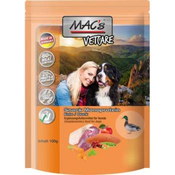 MAC'S Mac’s VetCare Monoprotein Dog Adult, меко лакомство за пораснали кучета, БЕЗ ЗЪРНО, с патица (мин. 80% месо), 100 гр - Германия - 9616