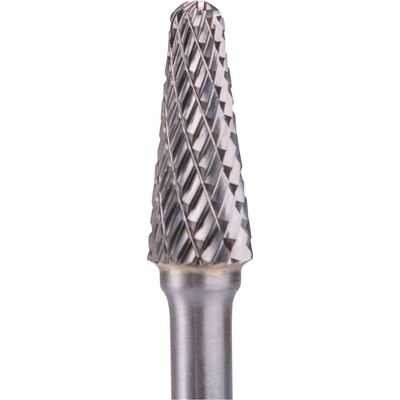 fréza karbidová, konická 14° zakulacená, pr.10x25mm/stopka 6mm,sek střední (double-cut)