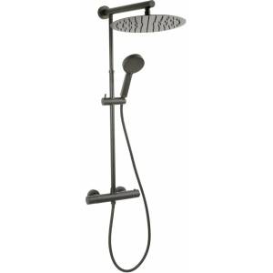 FERRO Душ колона с термостатичен смесител Ferro Trevi, покритие Gun Metal матово сиво (NP75-TRV7U-GM)
