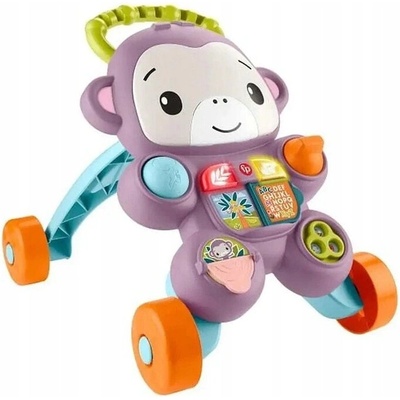 Fisher Price Fialová Opice Chodítko interaktivní odrážedlo