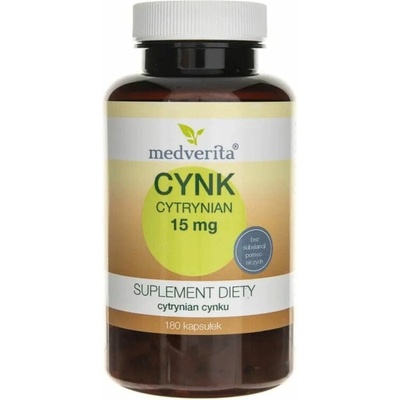 Medverita Citrát zinočnatý 15 mg 180 kapsúl
