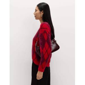 Marks & Spencer Пуловер с цял ръкав и геометричен модел Marks & Spencer червен Marks & Spencer | Cherven | ЖЕНИ | S