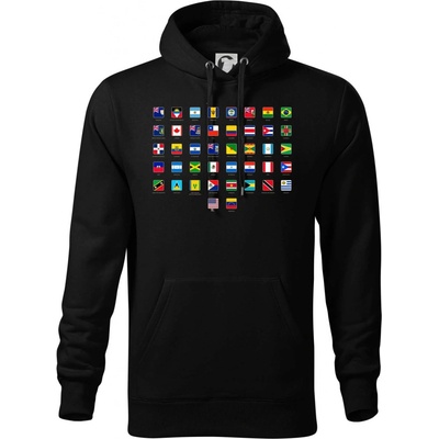 Vlajky států Amerika hooded sweater černá