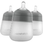 Nanobebe Комплект силиконови бутилки Nanobebe - Flexy, 270 ml, 3 броя, сиви (31224) - ozone