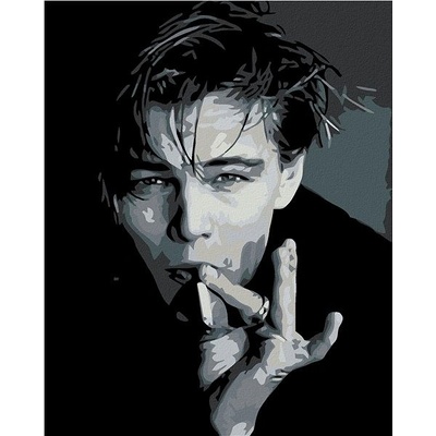 Zuty Malování podle čísel Leonardo DiCaprio s cigaretou 80 x 100 cm bez rámu a bez vypnutí plátna