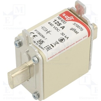 DF ELECTRIC 370070 Pojistka: tavná; 125A; 440VDC; gBat; keramická,průmyslová; NH00